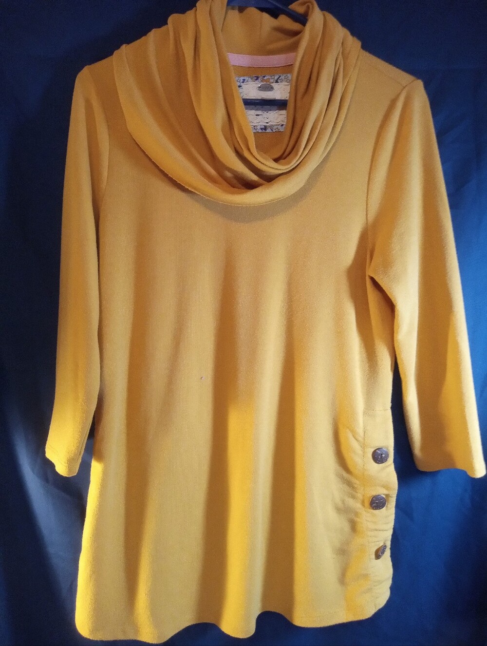 Cupio Mustard Cowl Neck Women’s Sweater Tunic